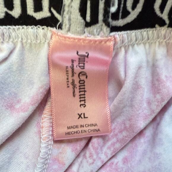 Juicy Couture Woman's Size Extra Large Pull On Pajama Pants White Pink - Picture 5 of 9